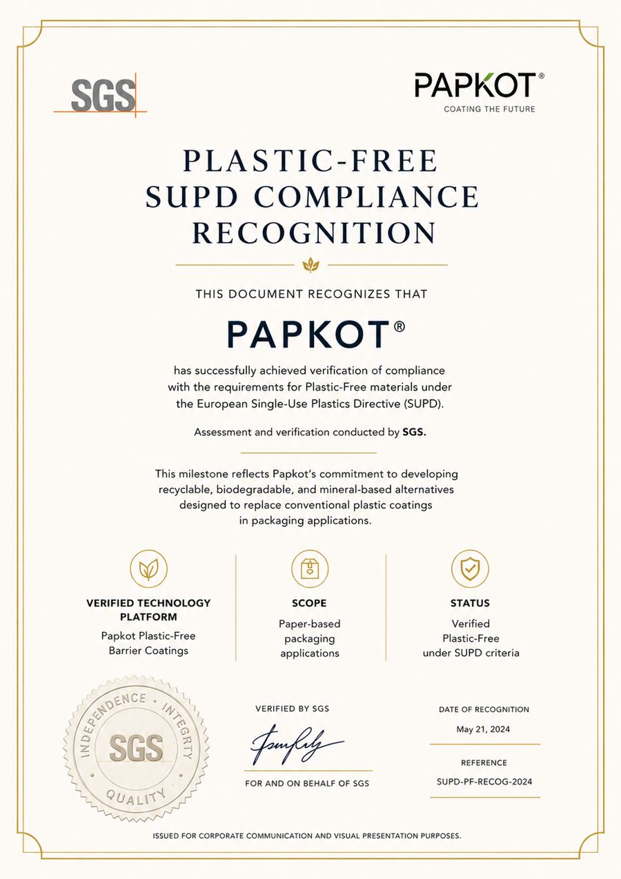 SGS plastic-free certificate